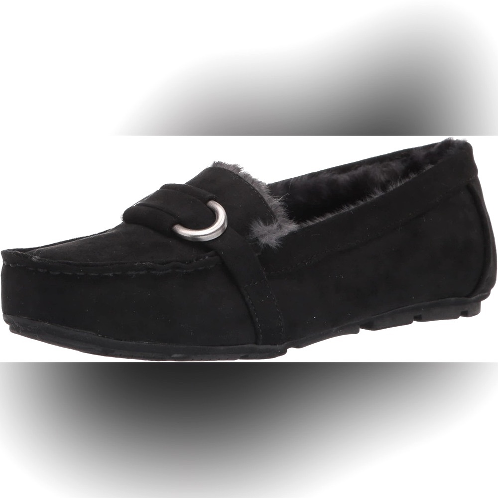 SOUL Naturalizer Women's black Swiftly slip on Loafers w silver hardware size 8W